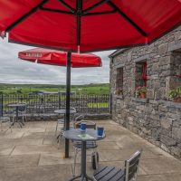 The Terrace at Caherconnell Café with view over the surrounding landscape