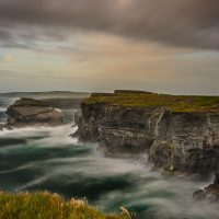 A long exposure of the waves at the Kilkee Cliffs. Taken from a small car park right at the edge of the cliffs along the drive.
